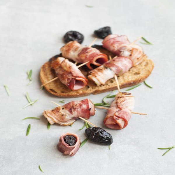 Sorghum-Glazed Pork Belly with Pickled Plums & Toasted Pecan Grit Cakes