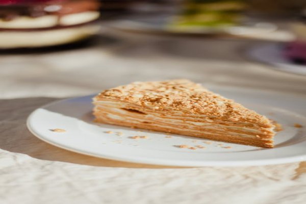 Close-up of a slice of asparagus tart with Gruyere.