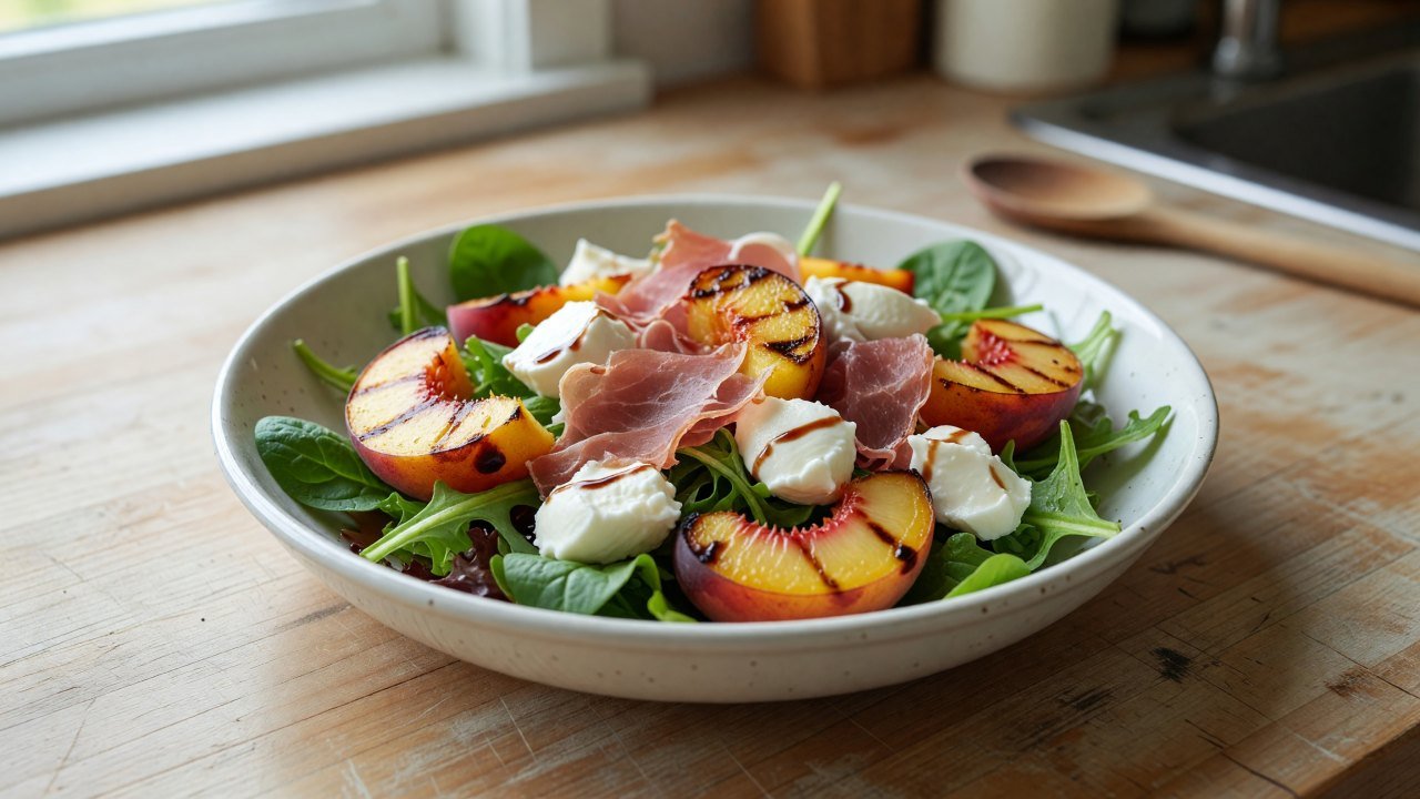 Grilled Peach And Prosciutto Salad — Mealovate Kitchen Notes