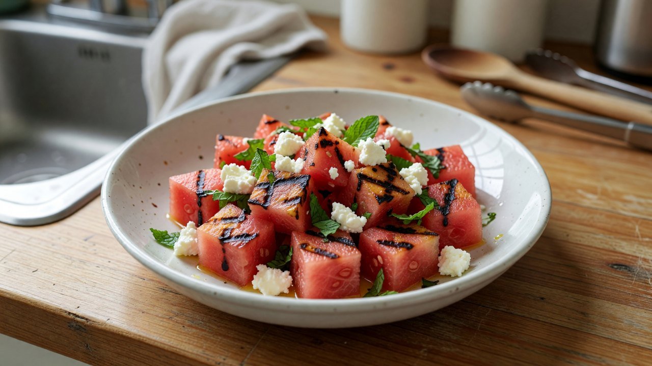 Grilled Watermelon Salad With Feta And Mint — Mealovate Kitchen Notes