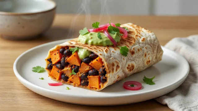Vegan Sweet Potato and Black Bean Burritos