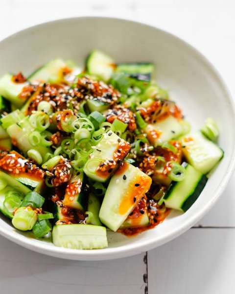 Cucumber Pepperoncini Tangy Salad