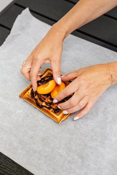 Peach Cobbler Waffle Sundae