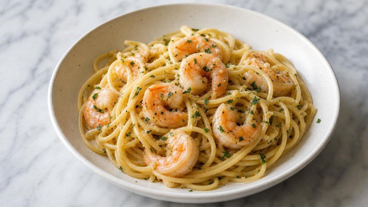 15-Minute Garlic Butter Shrimp Pasta