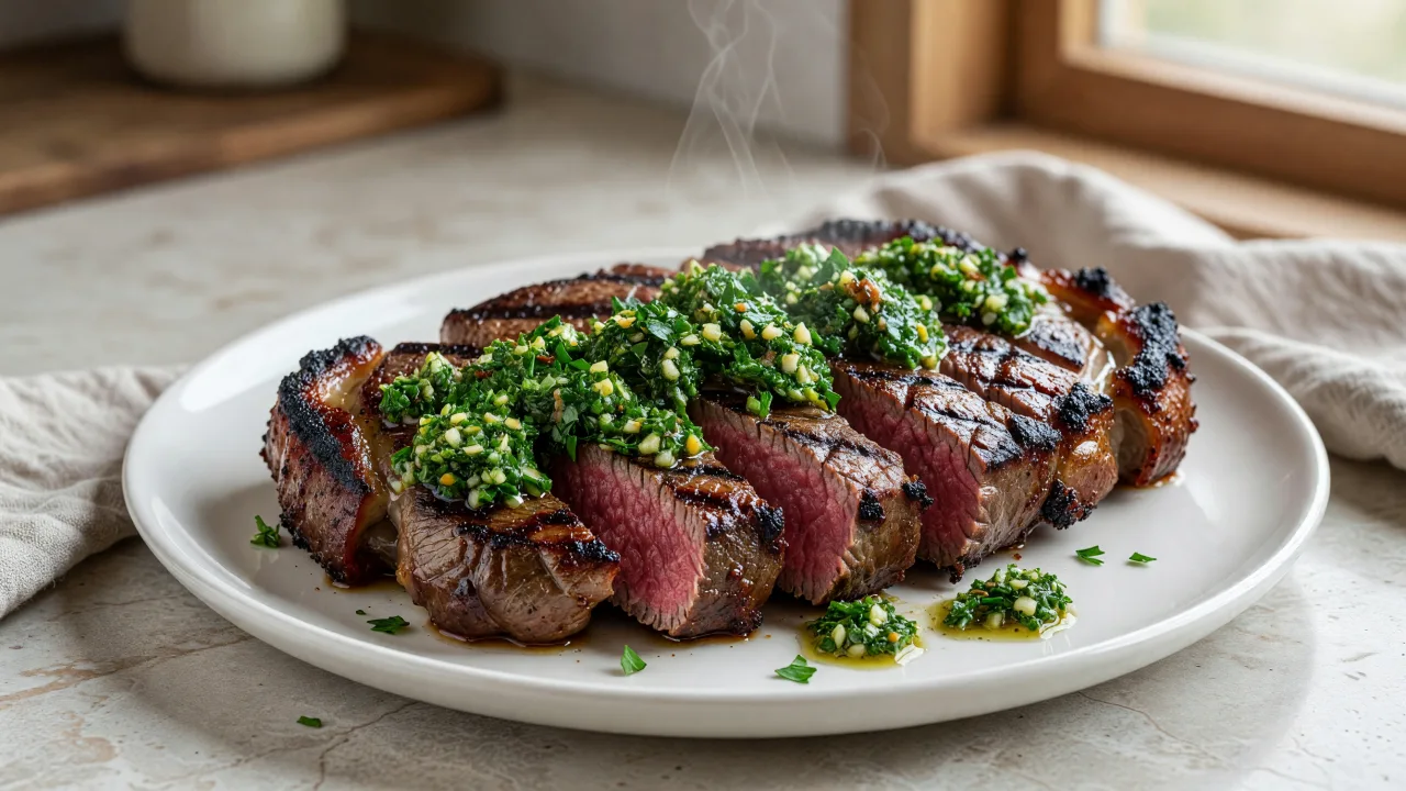 Simple Pan-Seared Chimichurri Steak