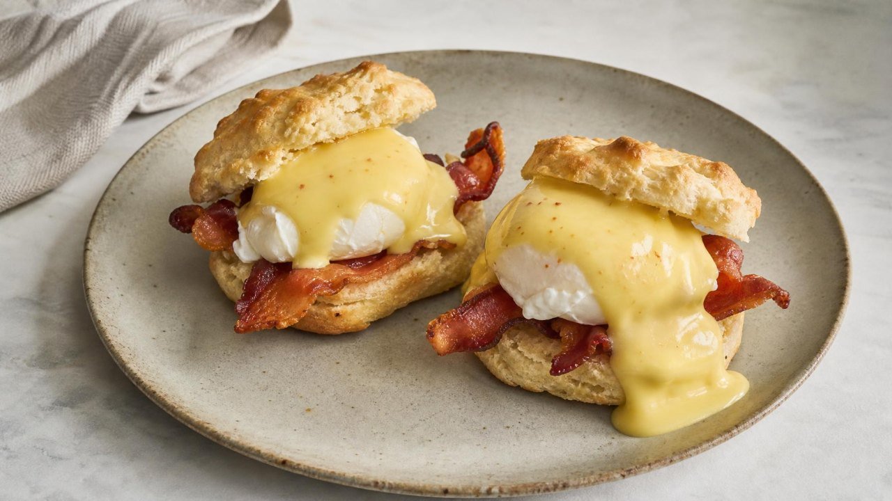 Bacon Biscuit Benedict