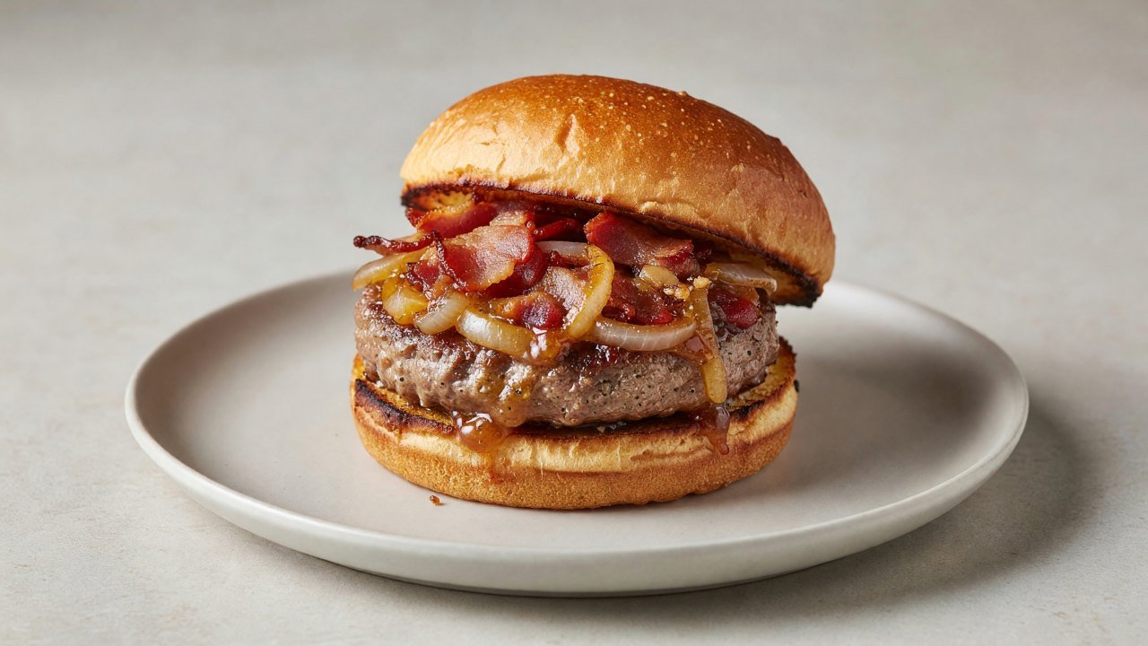 Bacon Onion Jam Lamb Burgers