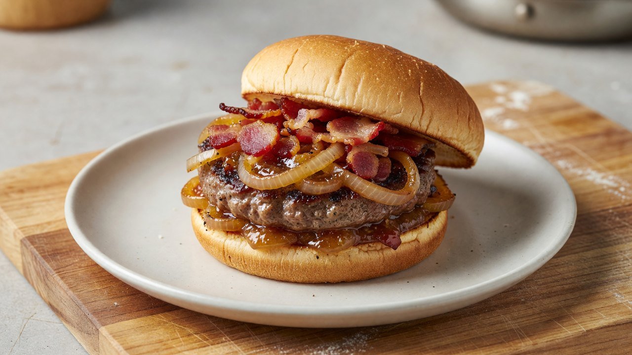 Bacon Onion Jam Thick Grilled Burgers