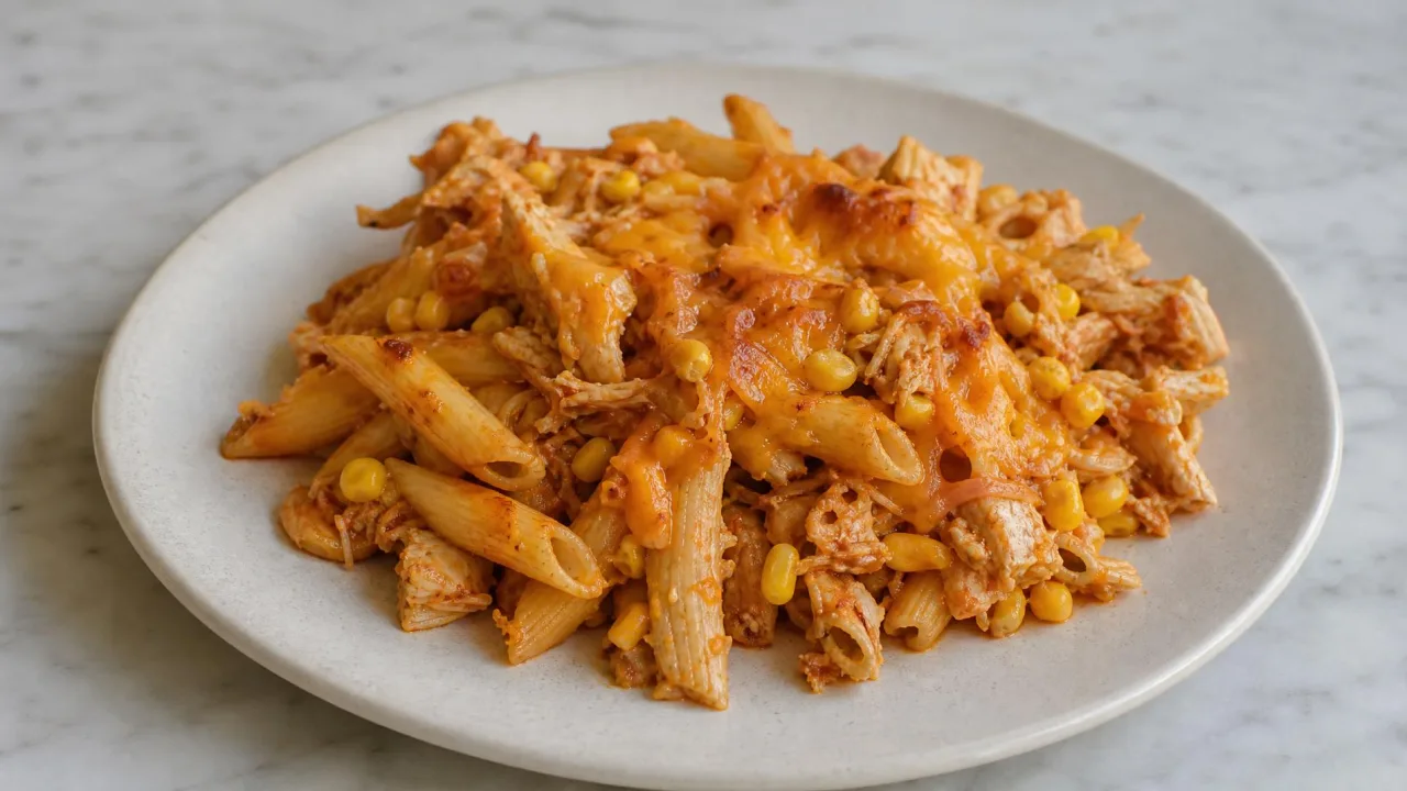 BBQ Chicken Ranch Pasta Bake