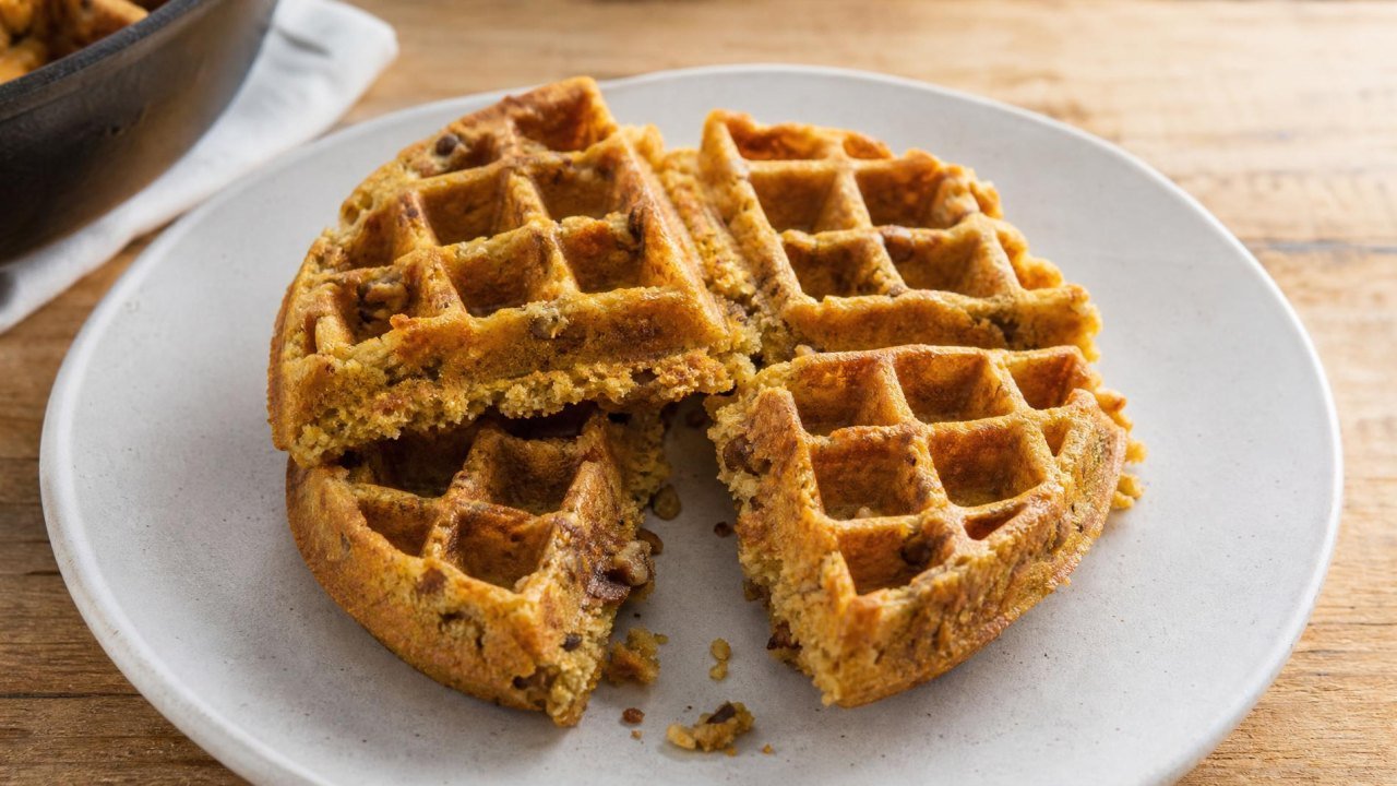 Black Walnut Cornmeal Waffles