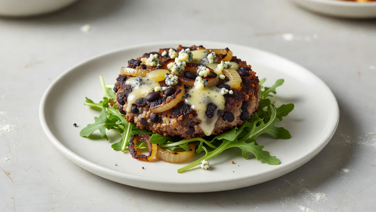 Classic Black Bean and Charred Onion Burger