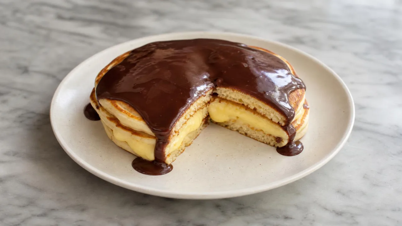 Boston Cream Pie Pancakes