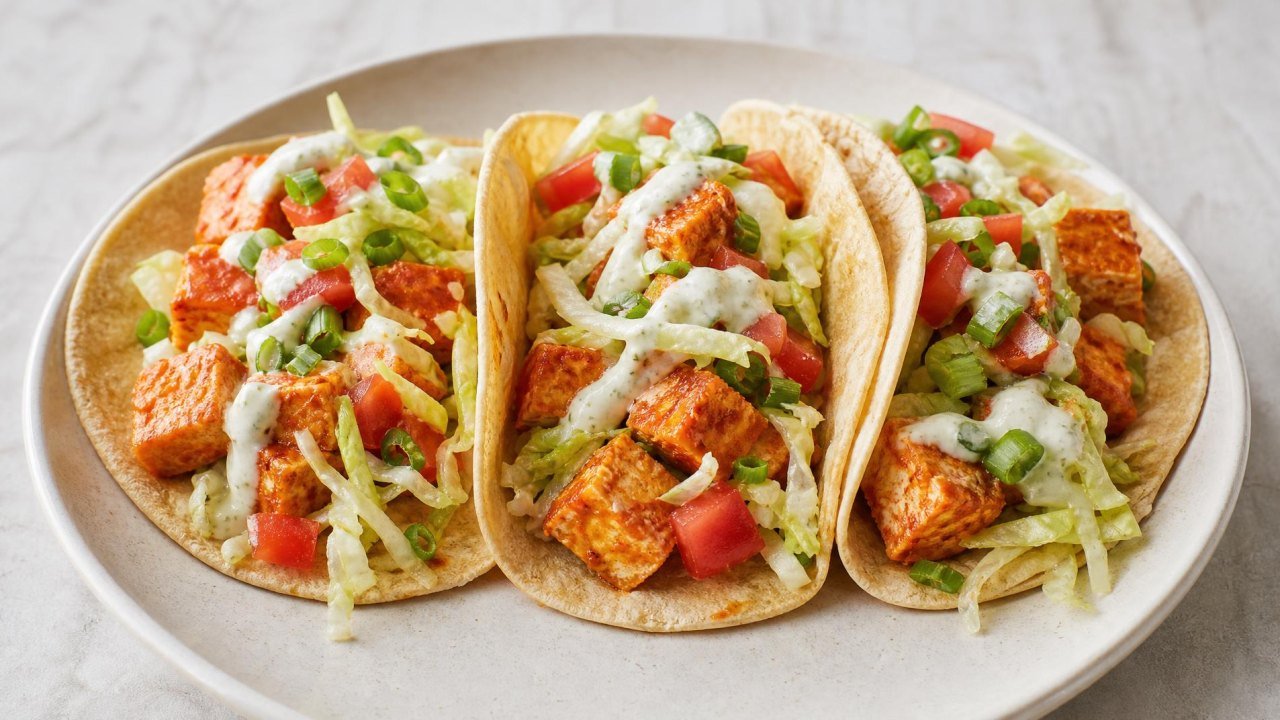 Buffalo Tofu Tacos