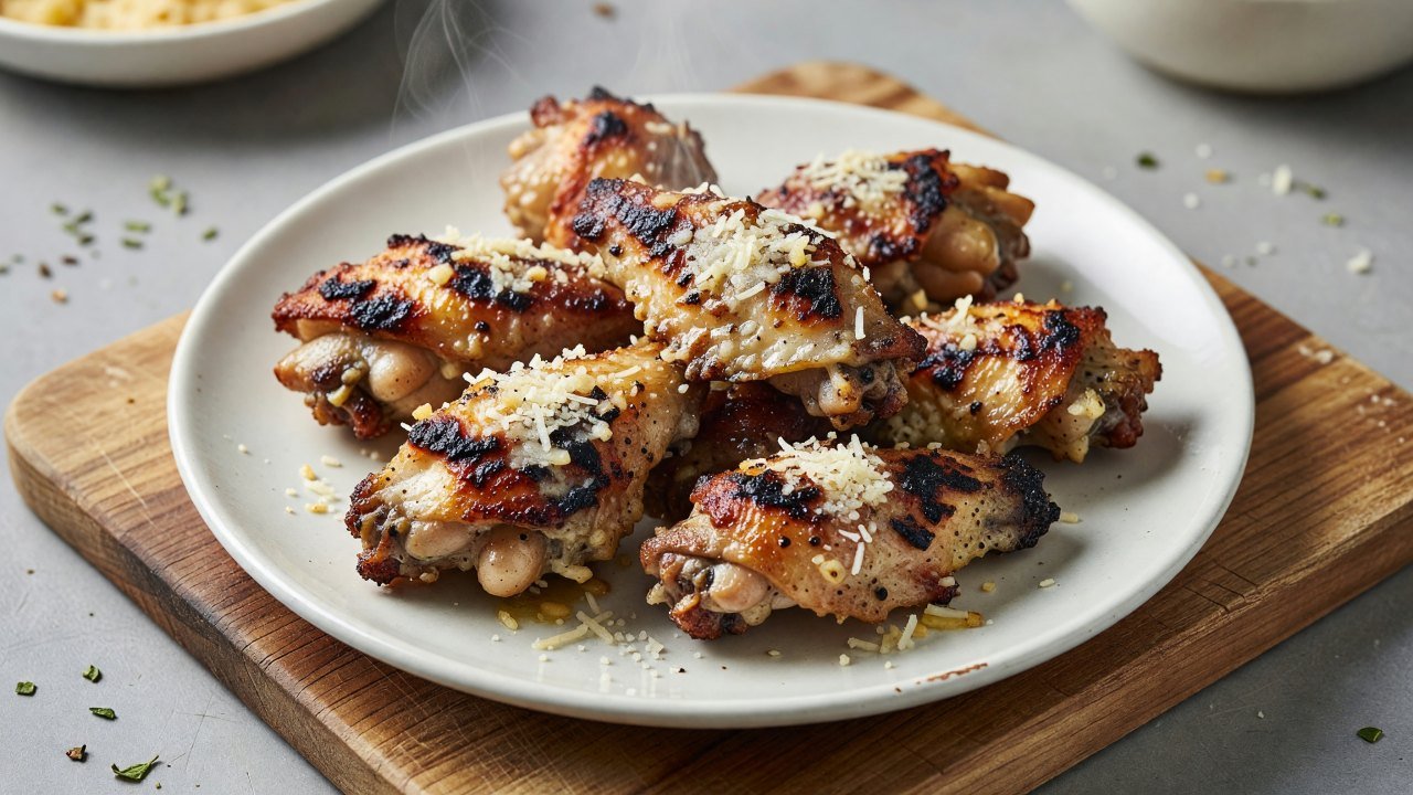 Charcoal-Grilled Garlic Parmesan Wings
