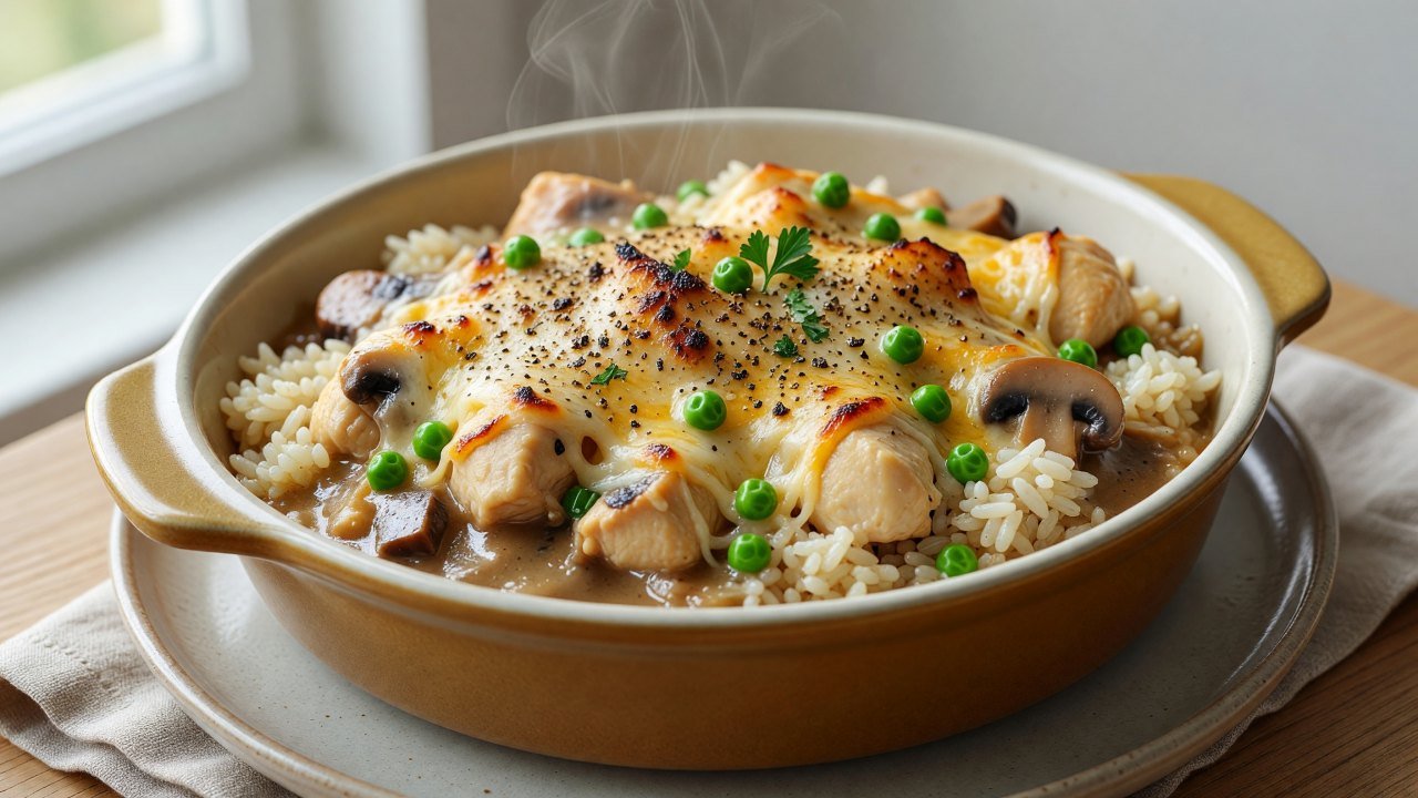 Cheesy Chicken and Rice Bake