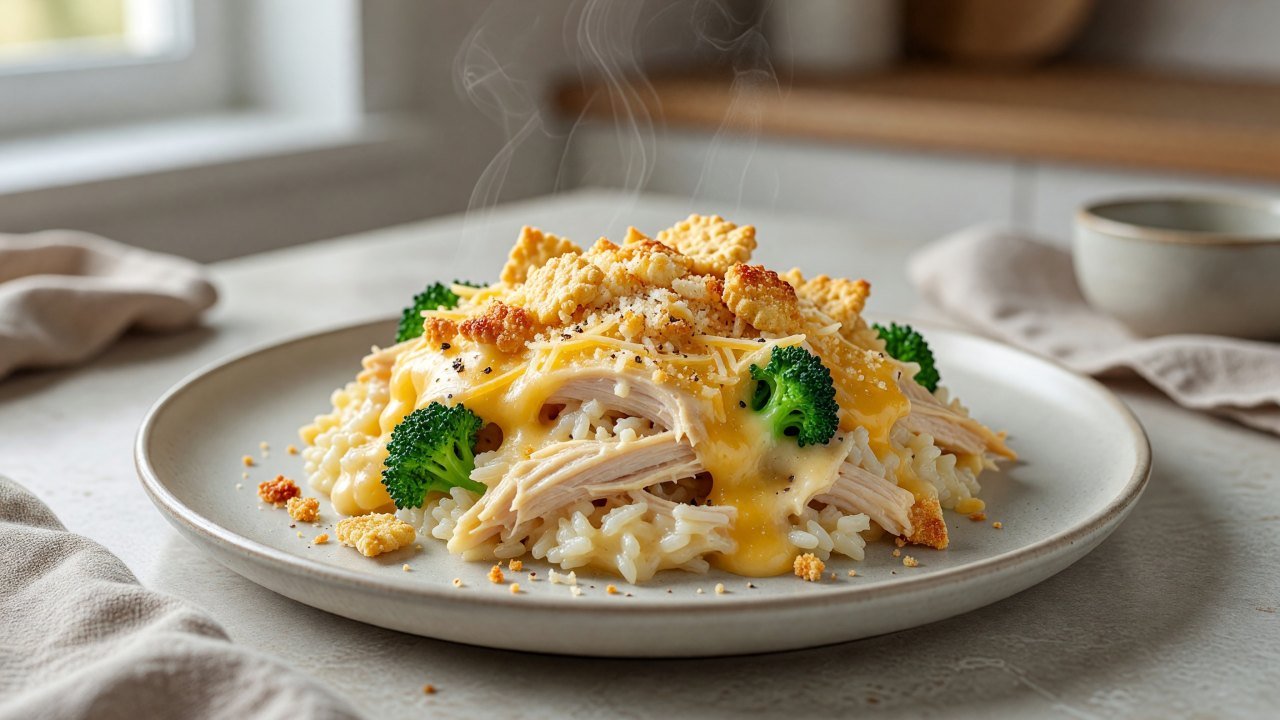 Cheesy Chicken Broccoli Rice Casserole