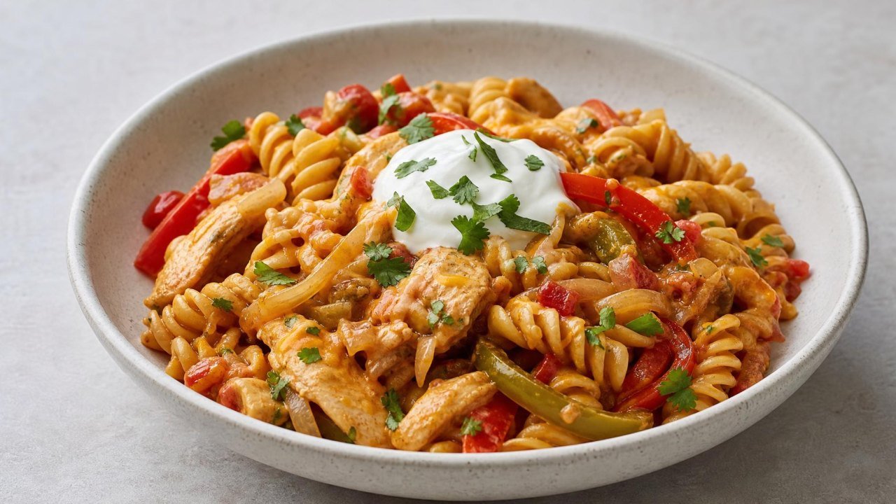 Cheesy Chicken Fajita Pasta