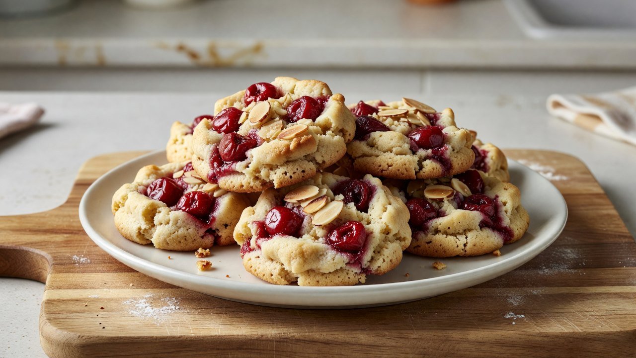 Cherry Almond Stuffed Cookies