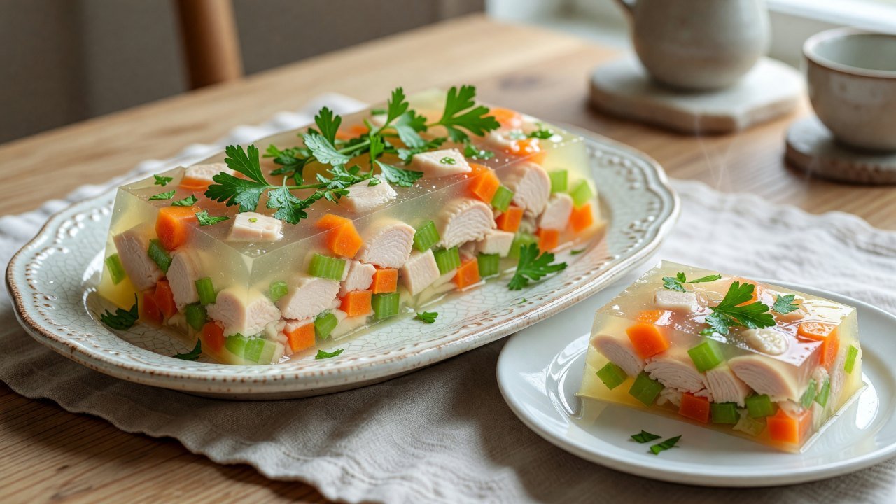 Cold Chicken Jelly Mold