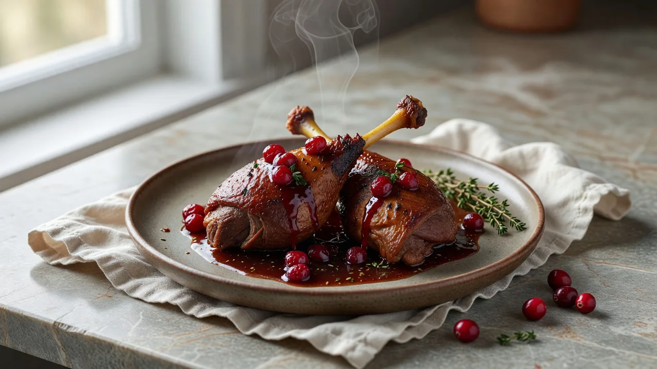 Cranberry Roasted Duck Legs