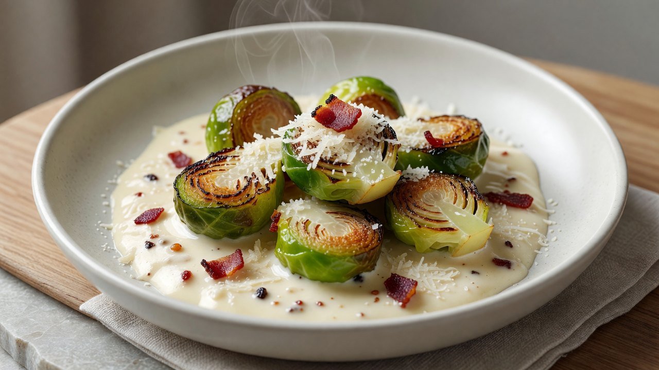 Creamy Bacon Brussels Sprouts