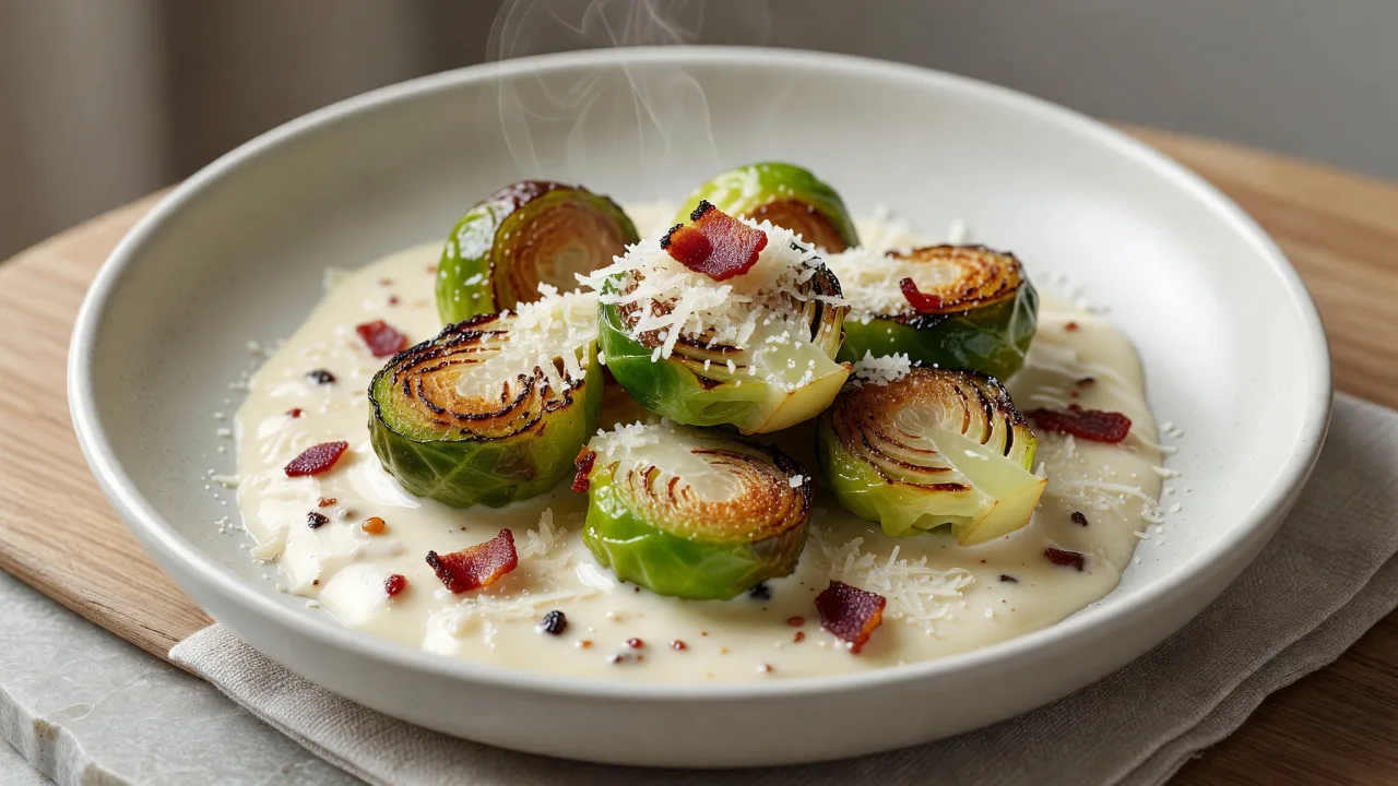 Creamy Bacon Brussels Sprouts