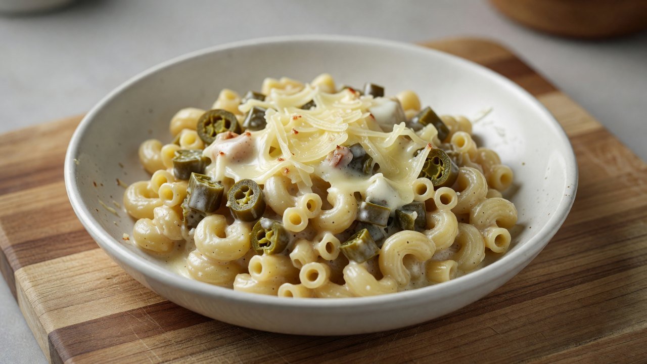 Creamy Stovetop Green Chile Pepper Jack Mac and Cheese