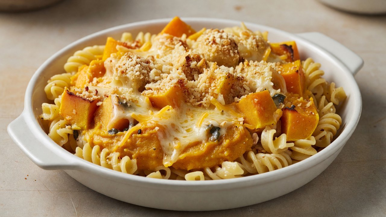 Crusty Baked Brown Butter Sage Squash Mac and Cheese