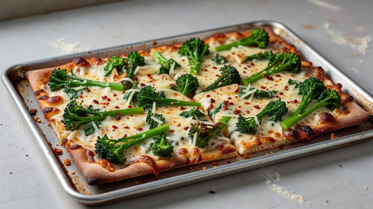 Detroit-Style Broccoli Rabe and Provolone Pizza preview