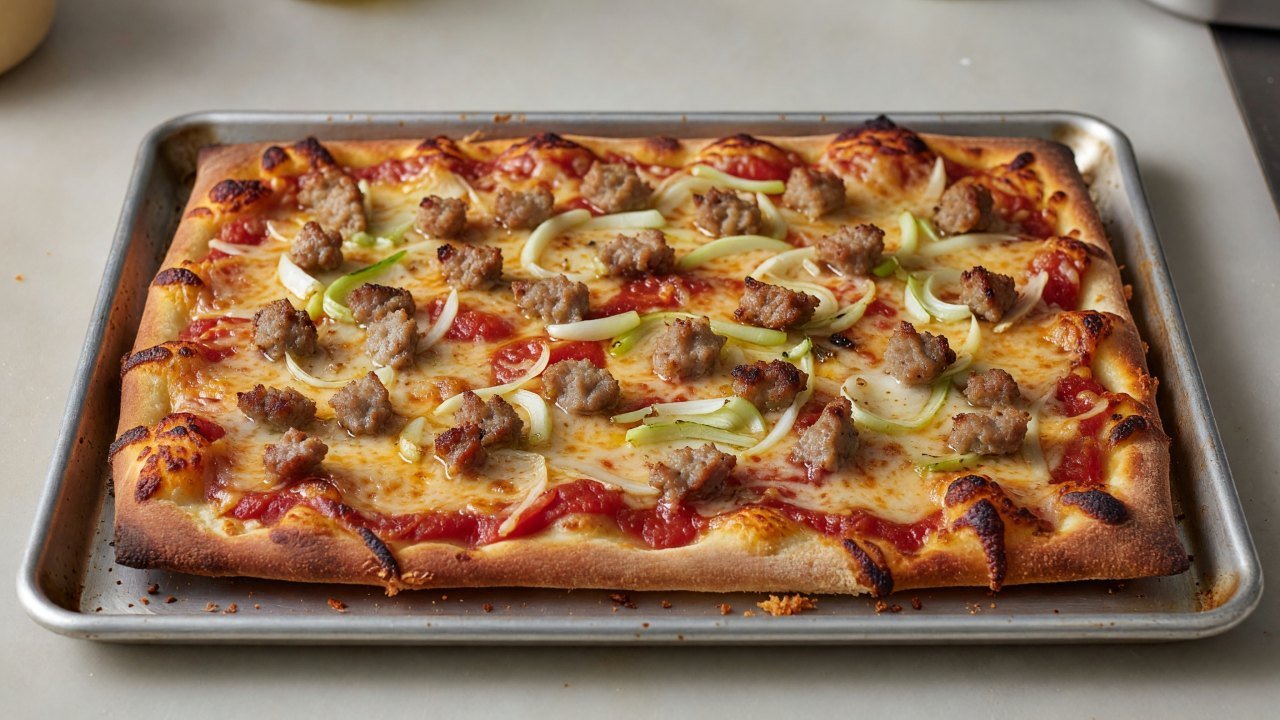 Detroit-Style Sausage and Fennel Pizza