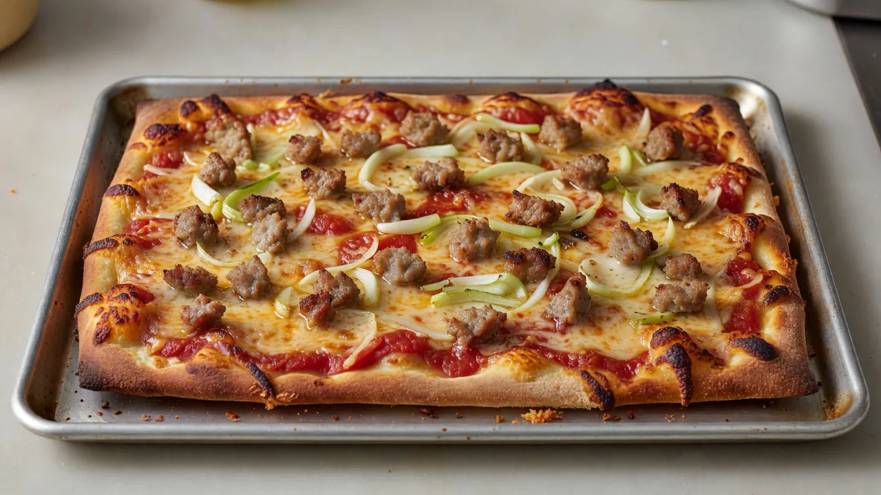 Classic Detroit-Style Sausage and Fennel Pizza
