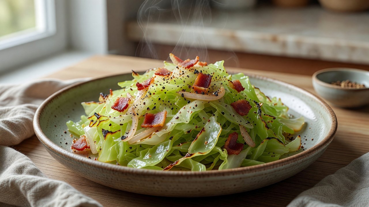 Fried Cabbage and Bacon