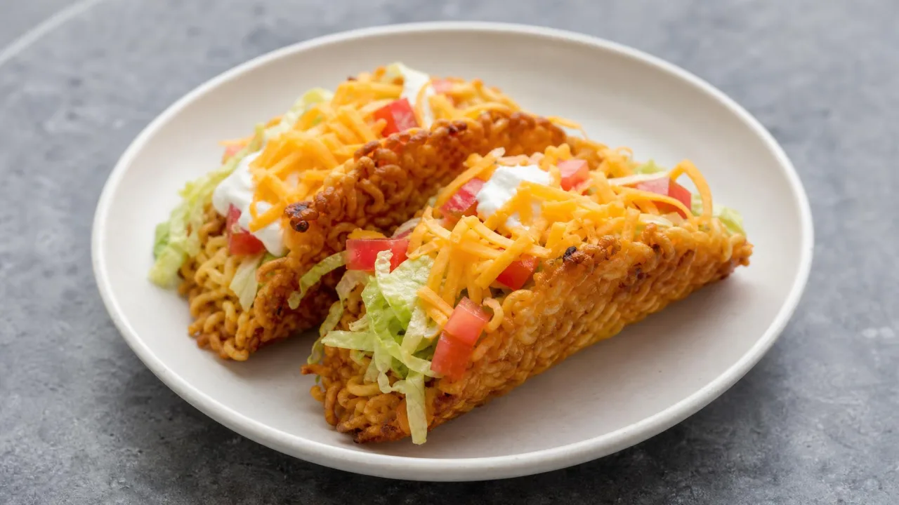 Fried Cheese Ramen Tacos