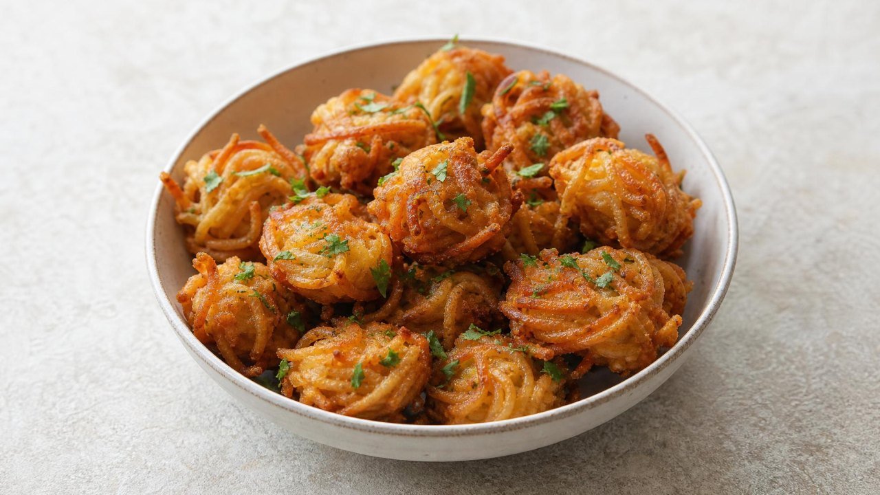 Fried French Onion Spaghetti Bites