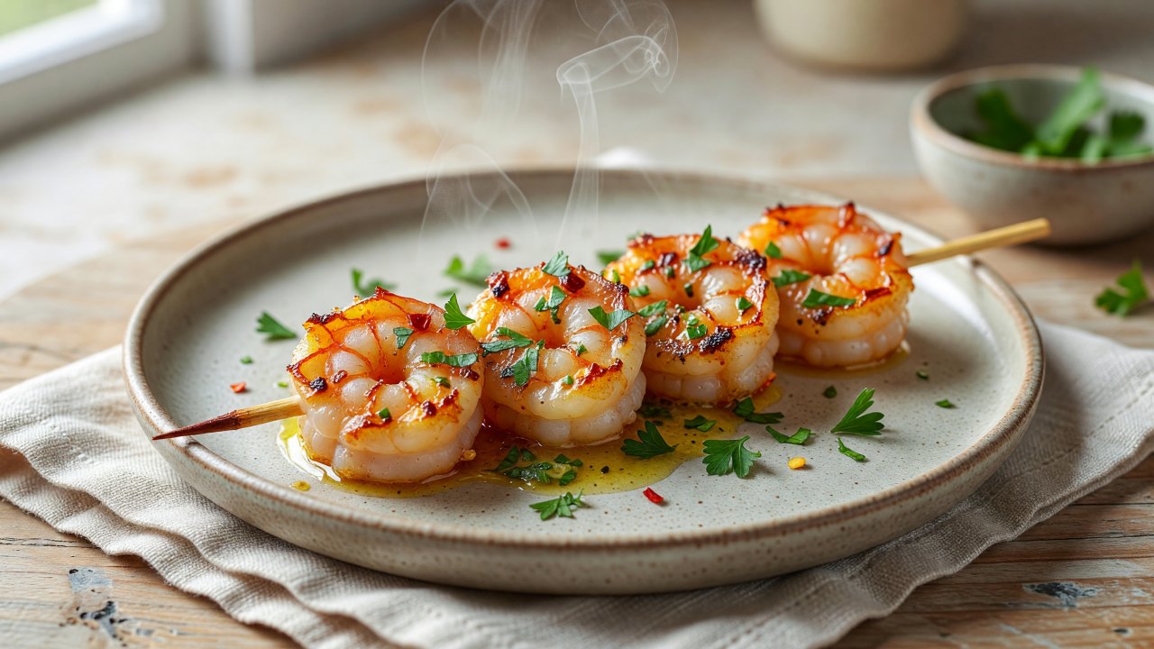garlic butter shrimp skewers preview