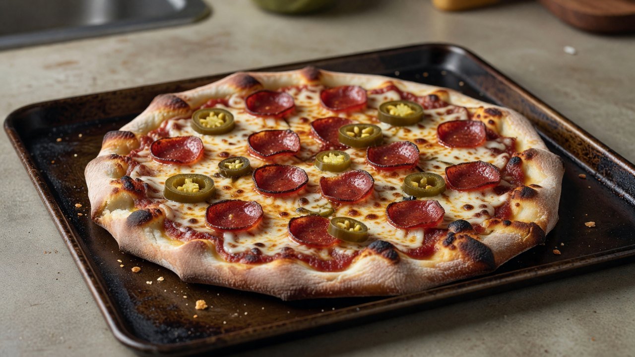Grilled Pepperoni and Pickled Chile Pizza