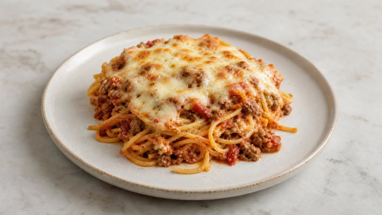Homestyle Baked Spaghetti