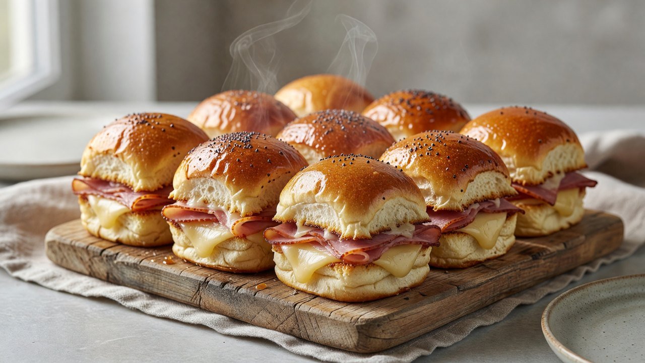 Hot Ham and Swiss Sliders