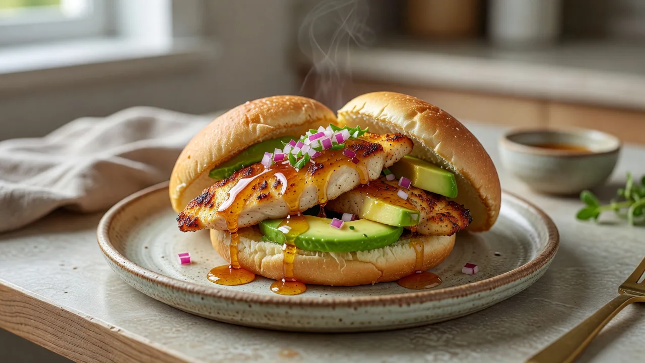 Hot Honey Avocado Chicken Sliders