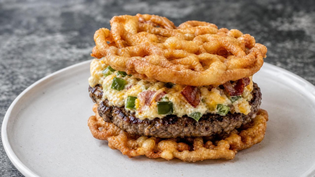 Jalapeño Popper Funnel Cake Burger