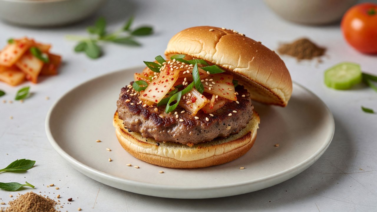 Kimchi Scallion Lamb Burgers