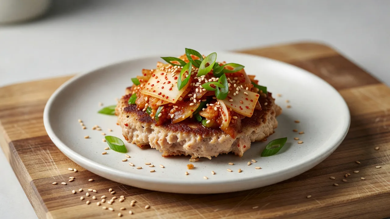 Classic Kimchi Scallion Turkey Burger