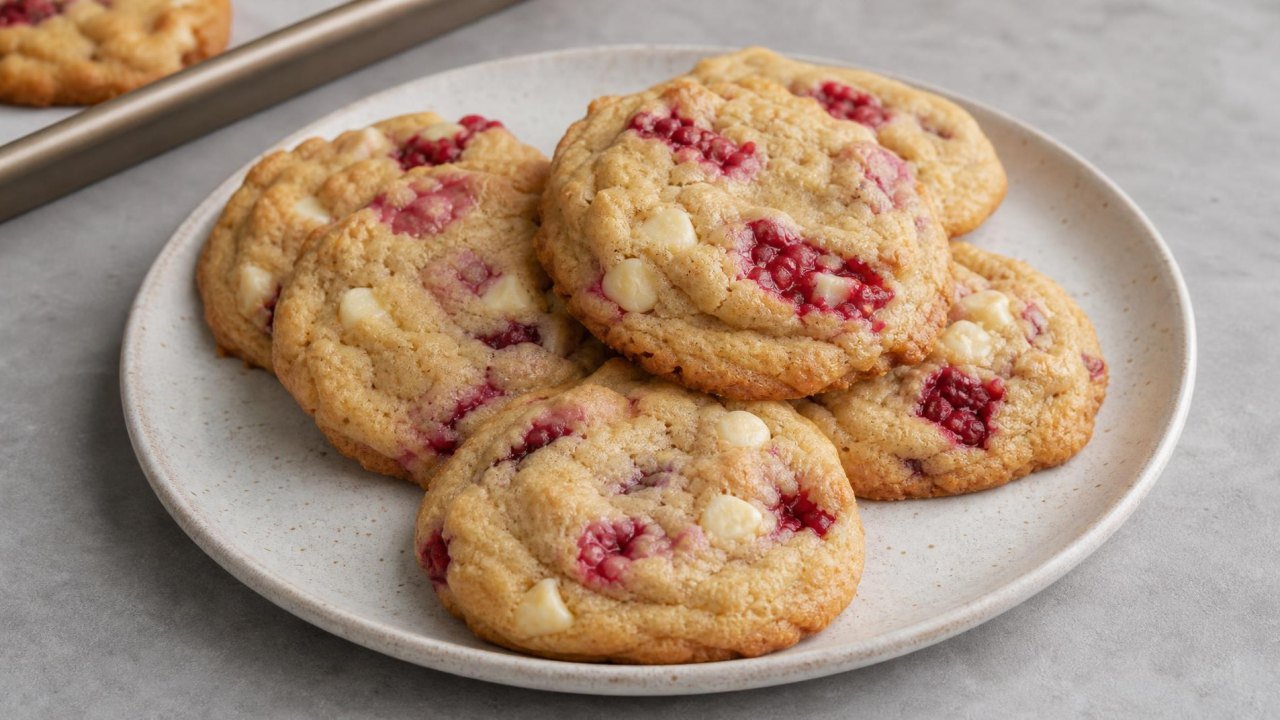 Lemon Raspberry White Chocolate Chip Cookies