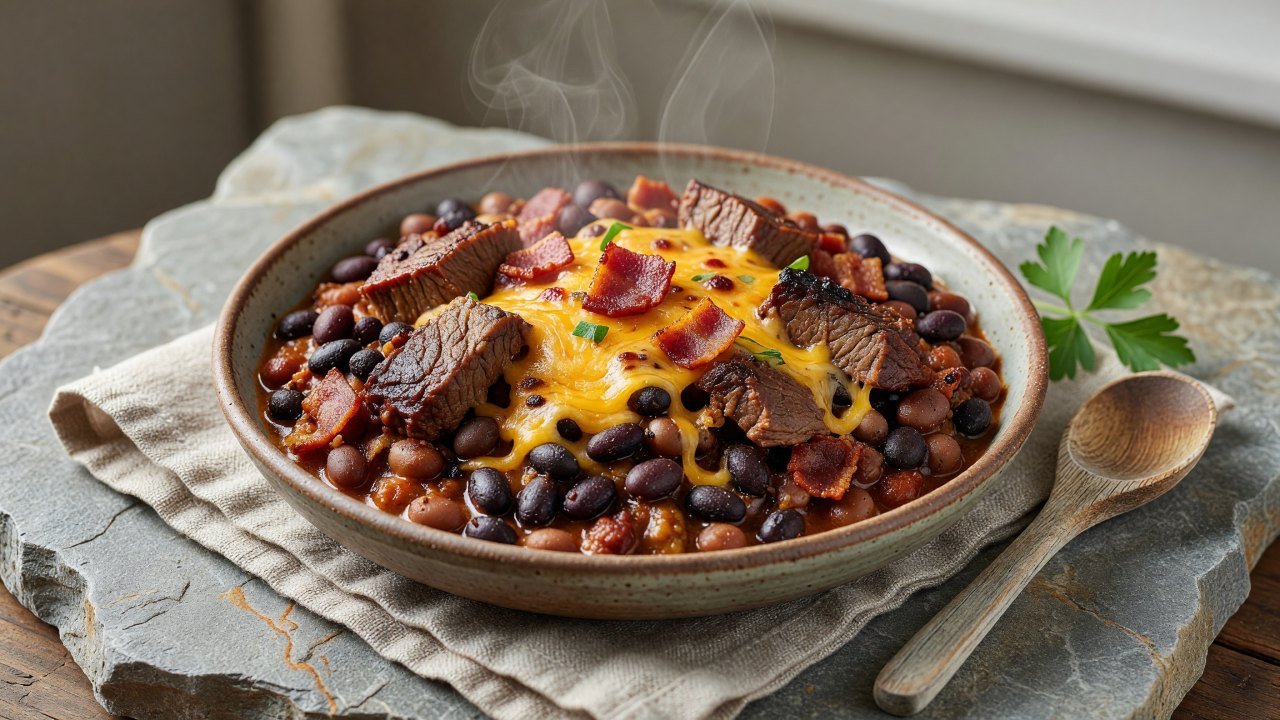 Loaded Cowboy Campfire Beans