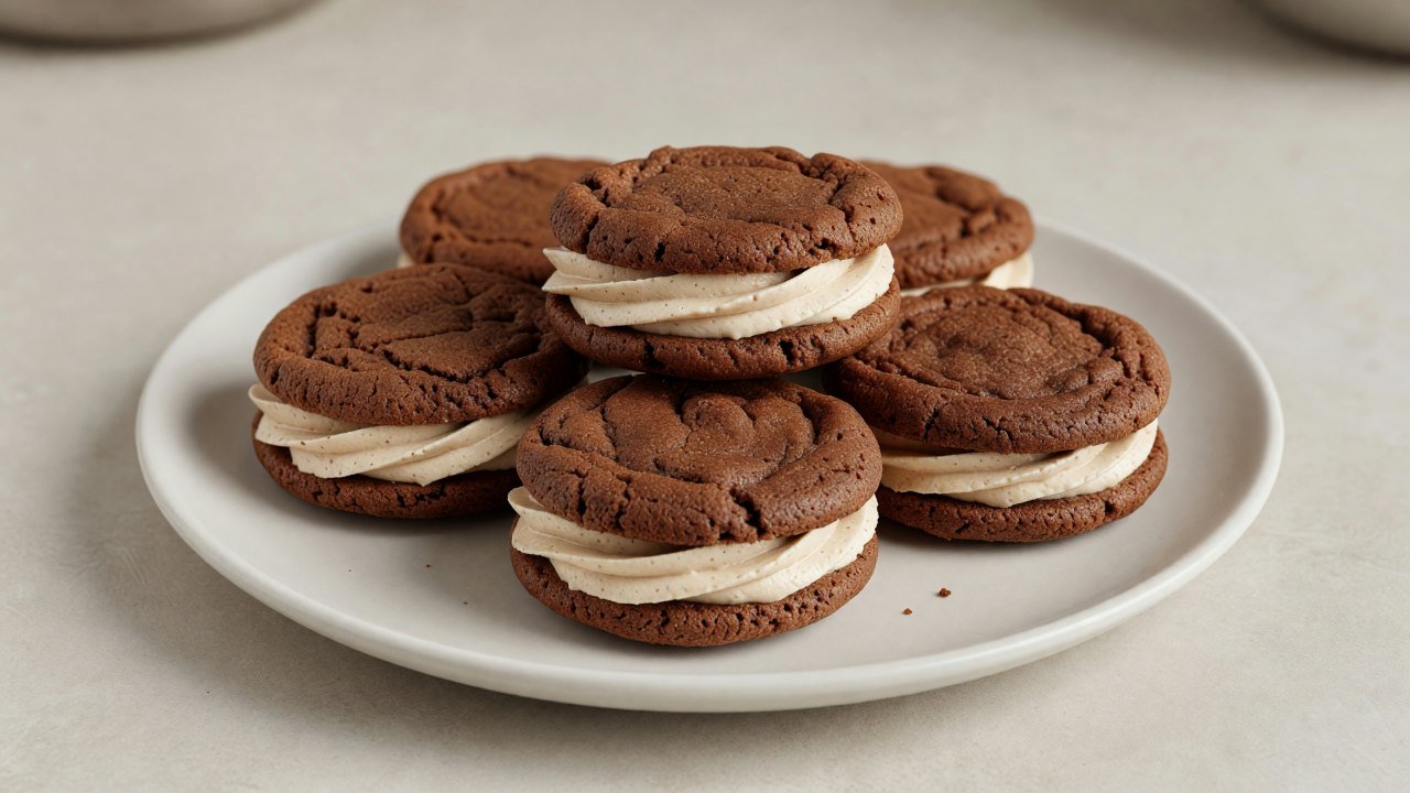 Malted Milk Chocolate Sandwich Cookies