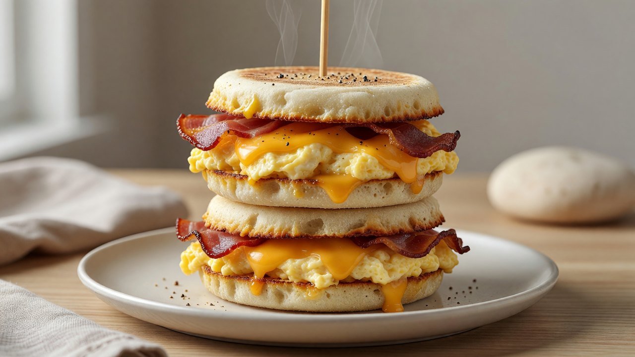 Mini Breakfast Sandwich Stacks
