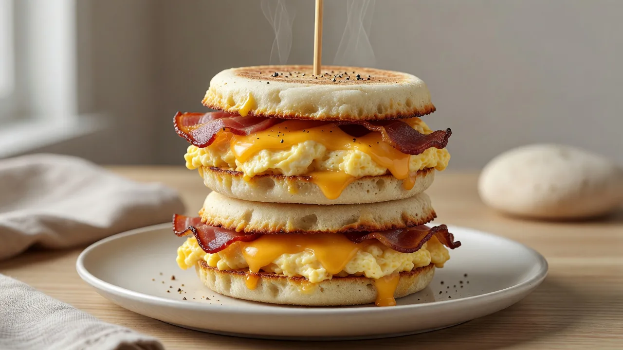 Mini Breakfast Sandwich Stacks
