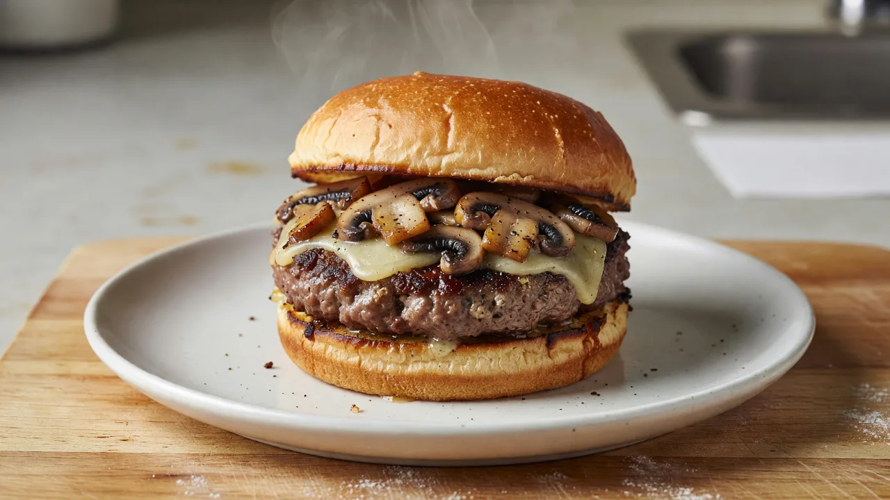 Classic Mushroom Swiss Burger