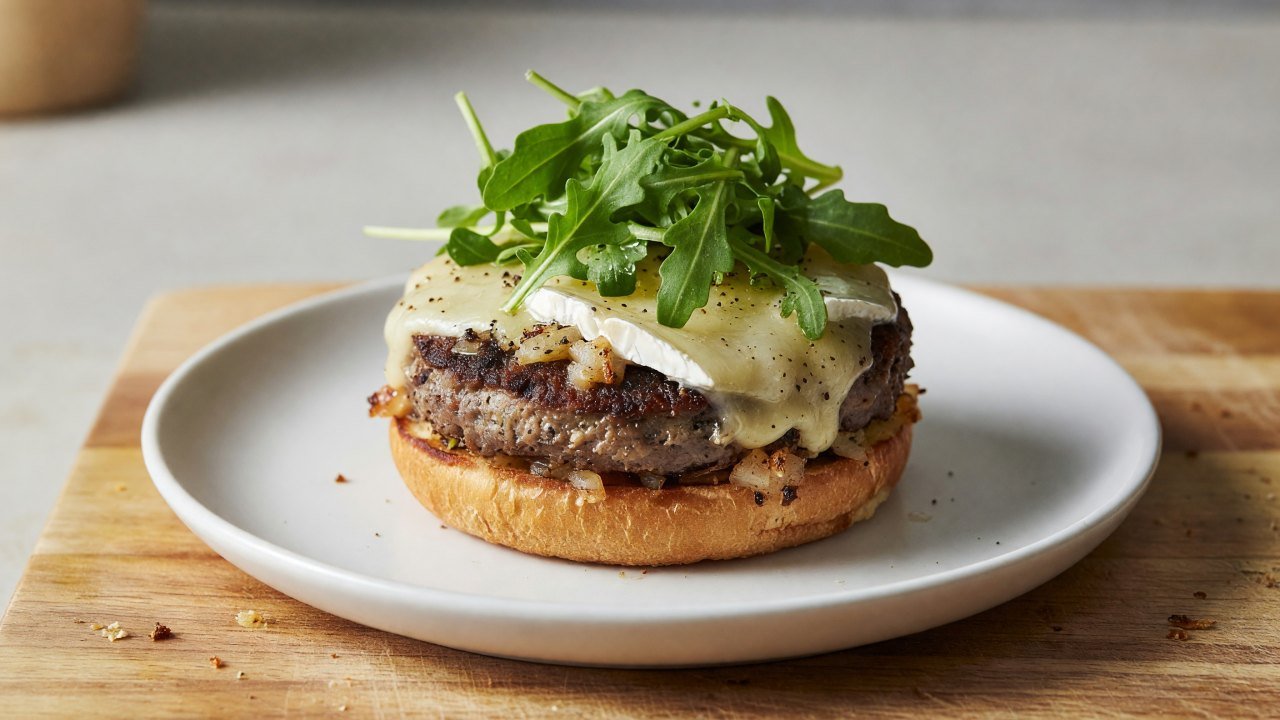Peppercorn Brie Crispy Black Bean Burgers