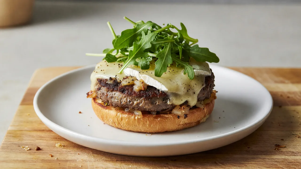 Classic Peppercorn Brie Black Bean Burger
